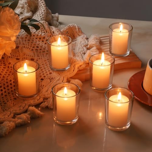 72pcs Clear Glass Tea Light Holders - Votive Candle Holders Bulk for Weddings Events - Glass Votives for Wedding Centerpieces, Christmas, Thanksgiving - Candle Accessories Decor (72, Clear) - Image 3