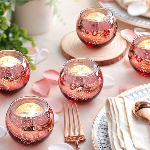 12 Pcs Rose Gold Candle Holders-Rose Gold centerpieces for Birthday Party, Wedding, Bridal Shower, Sweet 16. Mother's Day Brunch Table Decorations - Image 5