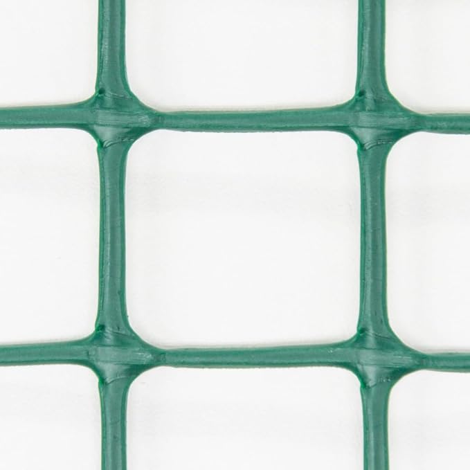 Heavy-Duty Plastic Mesh Netting, Green, 35.4 x 197 in (90cm x 5m), 25mm Grid, Recycled Plastic, Cut-to-Size, Multi-Purpose for Gardening & Fencing