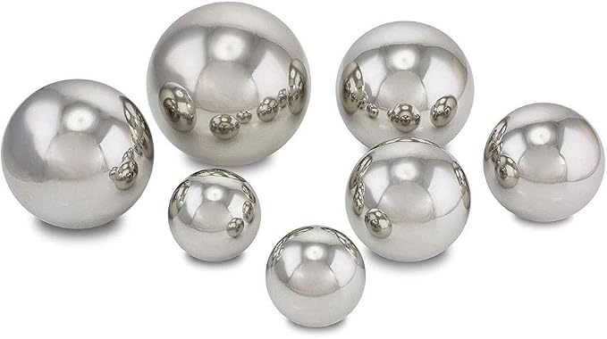 12 inch Diameter Gazing Ball,Silver Stainless Steel Polished Reflective Smooth Garden Sphere Globe Mirror,Colorful and Shiny Addition to Any Garden or Home