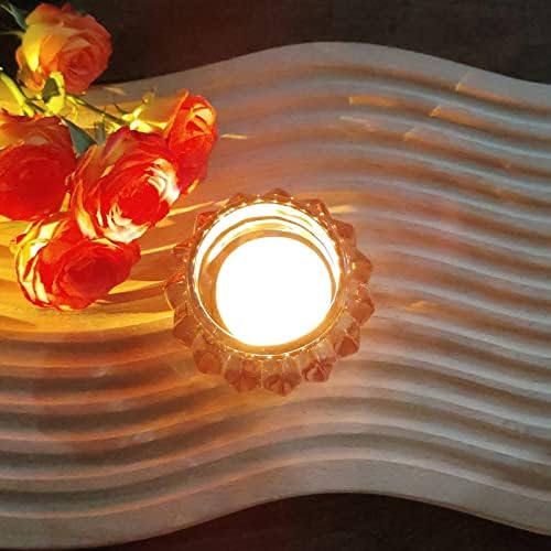 Woho 6pcs Rose Gold Tealight Candle Holder, Tea Light Holder for Valentines - Image 3