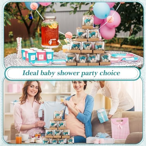 Mtlee 20 Sets Baptism Candle Favors for Guests, Blue, Baby - Image 4