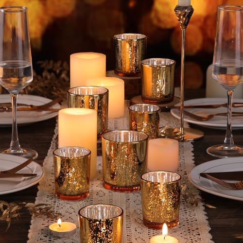 24pcs Assorted Gold Votive Candle Holders for Wedding Table Centerpieces - Image 3