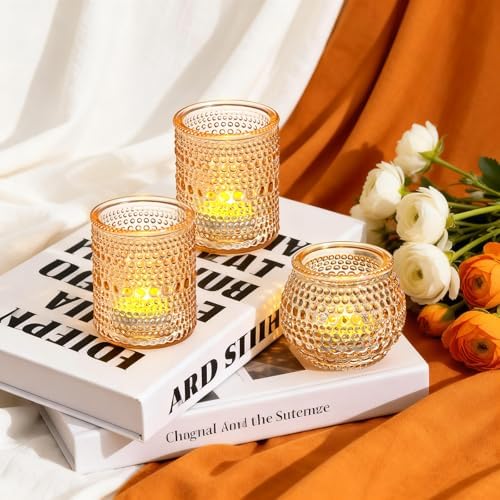 Rubtlamp 24pcs Gold Votive Candle Holder, Two Size Tea Light Candle Holders, Glass Candle Holder for Table Centerpiece, Wedding, Baby Shower, Birthday and Home Decorations - Image 3