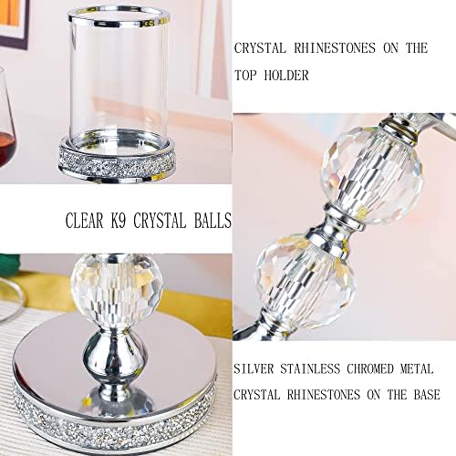 Candle Holders for Pillar Candle, Pillar Crystal Candle Holders, Candlesticks Holder for Wedding, Dining Coffee Table, Centerpieces, Home Decor CH00XM - Image 2