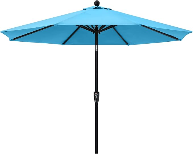 ABCCANOPY 10FT Patio Umbrella - Outdoor Waterproof Table Umbrella with Push Button Tilt and Crank, 8 Ribs UV Protection Pool Umbrella for Garden, Lawn, Deck & Backyard (Turquoise)