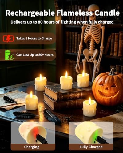 24 Pack Small Rechargeable Flameless Candles with Remote Timer - Image 4
