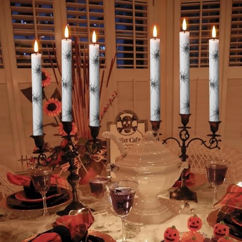 Wondise Spider Halloween Flameless Taper Candles with Remote & Timer - Image 4