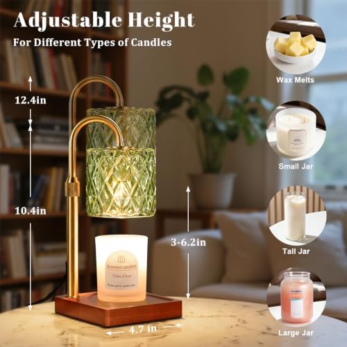 Green Candle Warmer Lamp with Timer - Wax Melt Warmer for Jar Candles - Image 4