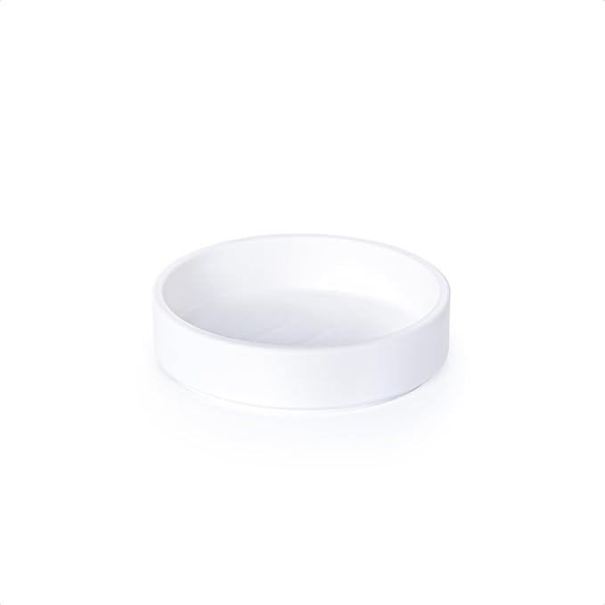 Phoenix Vine 4 Inch Plastic Plant Saucer Water Drip Tray, Heavy Sturdy Round Plant Drainage Tray for Indoors Outdoor, Matte White, 21-TY-4W-1