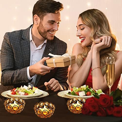 Potchen 30 Pcs Tea Light Candle Holders - Crystal Votive Candle Holders Tealight Jewel Bowl Stands Decorative Centerpiece for Wedding Party Home Table Decor (Silver) - Image 6