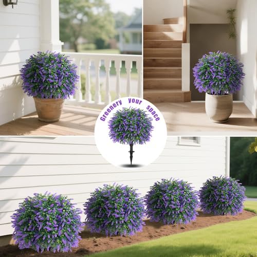 Set of 2 Artificial Boxwood Topiary Ball with Ground Spike, 25" - Image 6