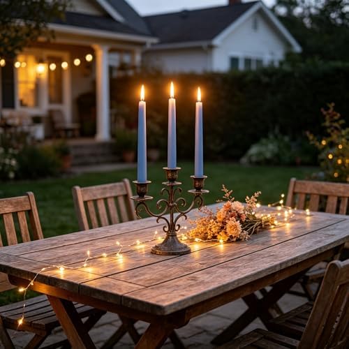 Dusty Blue Taper Candles for Home Decoration, 20 Pack 10 Inch Unscented Dripless Candlesticks for Dinner Party - Image 6