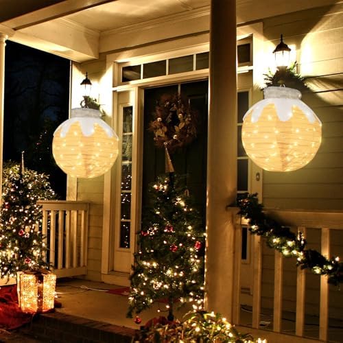 1 Pcs Lighted Outdoor Christmas Ornaments, 80 LEDs, Beige - Image 6
