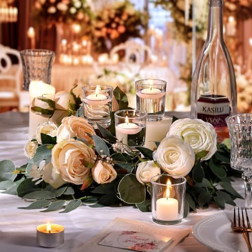 Letine 24-Pack Votive Candle Holders, Clear Glass Tea Light Holders Bulk - Image 4