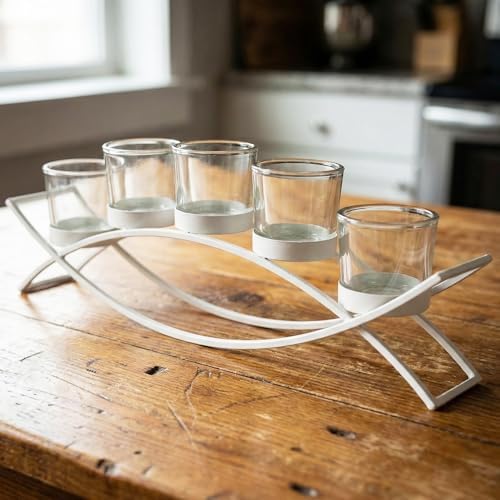 Seraphic Table Centerpieces for Dining Room, Tealight Candle Holder, White by Seraphic