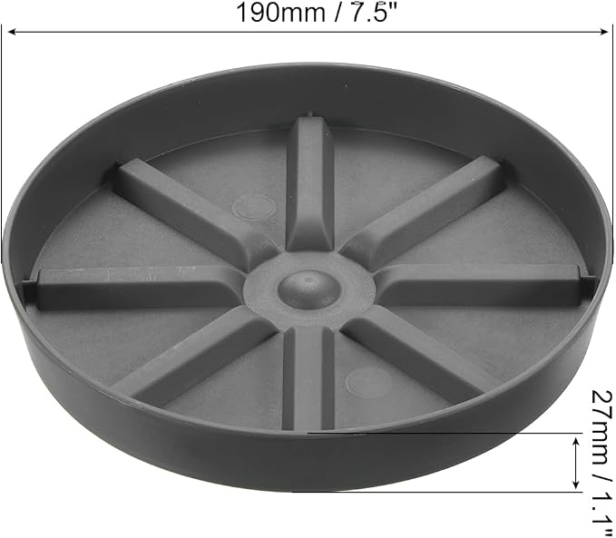 PATIKIL Plant Pot Saucers 7.5 Inch, 6 Pack Plastic Round Plant Pot Thicker Flower Drip Tray for Indoor Outdoor, Gray