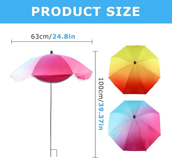 4 Pack Upgraded Plant Umbrellas for Outdoor Plants, 24.8" Larger Garden Plant Umbrella Shade with Adjustable Angle, 40" Higher Sun Shade for Plants, Potted Plant, Garden Beds