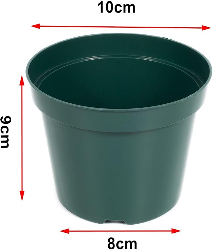 RooTrimmer 40 Pack 4 Inch Plastic Nursery Pots with Mesh Pad, Thick Sturdy Plastic Plant Pots with Drainage Holes Indoor/Ourdoor Flower Planter Pots, Green