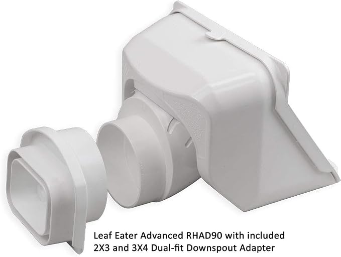 Rain Harvesting Leaf Eater Advanced 2"x 3"or 3"x 4" Downspout Filter | 955 Micron Angled Mesh Filter Screen, Compact Design, Easy Installation, Easy Maintenance