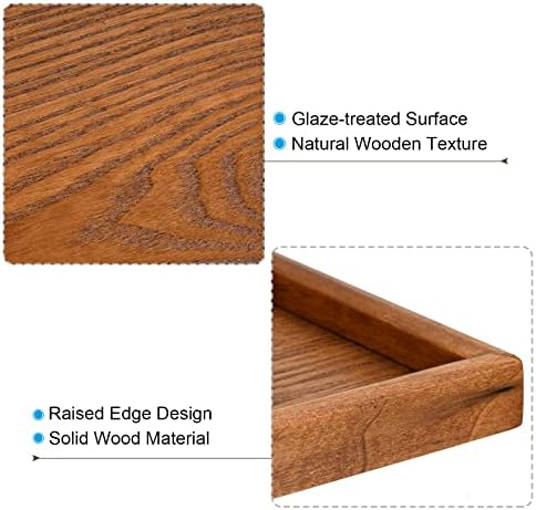 PATIKIL Wood Serving Tray 9 Inch (220mm) Outer Length, Square Decorative Platter for Home Decor Kitchen Table Candle Holder, Brown - Image 3