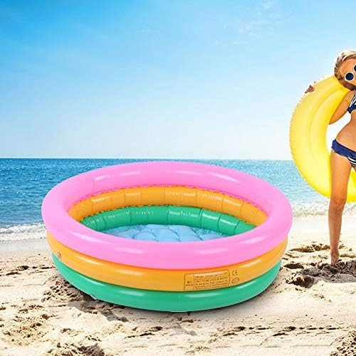Kiddie Pool, Baby Water Pool in Summer Children Soft Inflatable Swimming Pool Bright Color Baby Basin Pool (S)