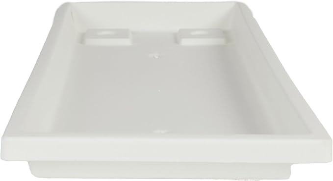 The HC Companies Venetian Rectangular Plant Tray - Lightweight Plastic Plant Saucer - Plant Drip Trays for Drainage - UV Resistant Pot Saucer for Indoor & Outdoor Use (29.5" White, Pack of 1)