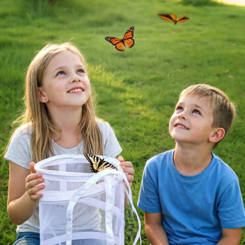 Pop Up Butterfly Habitat Cage, Collapsible Clear Mesh Insect Terrarium - Image 5