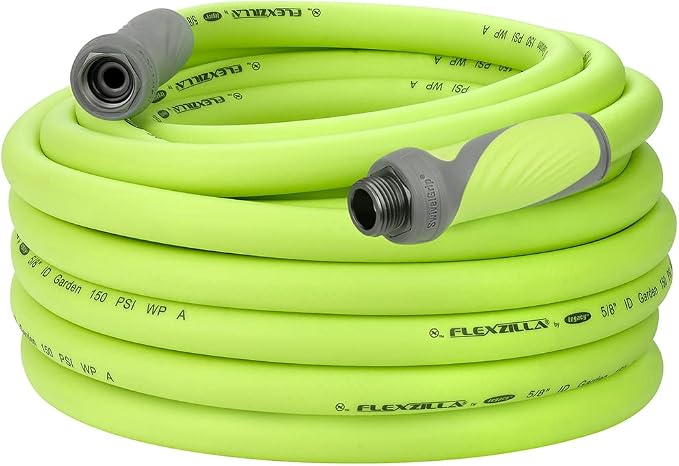 Flexzilla Garden Hose with SwivelGrip, 5/8 in. x 75 ft., Heavy Duty, Lightweight & 6-Pattern Adjustable Garden Hose Nozzle & Garden Hose Nozzle Kit, 3-Piece - HFZGAK01