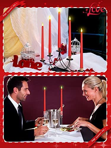 Treela Battery Operated LED Taper Candles,Basic,11 Inch,Red - Image 5