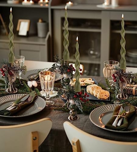 MAITREYA Navy Spiral Taper Candle Soy Wax Unscented Candles Sticks,Elegant Design for Home Decoration Weddings Parties,9.8inch,4pcs,Navy-E - Image 5