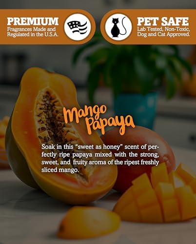 Mango & Papaya Soy Votive Candles - Scented with Natural Fragrance Oils - 6 Orange Natural Votive Candle Refills - Fruit & Berry Collection - Image 3