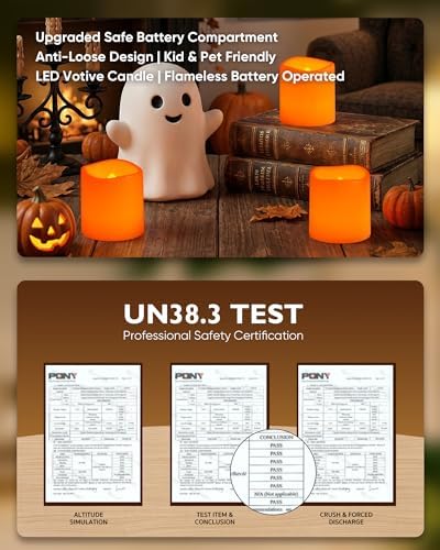 Homemory 24 Pack Orange Flameless Flickering LED Votive Tealights Candles - Image 6