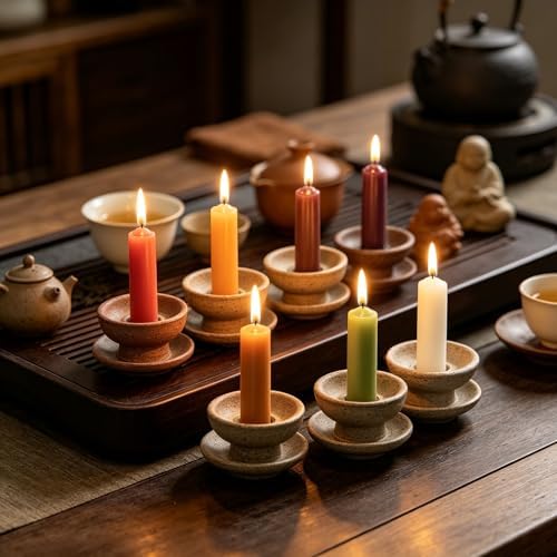 Fall Taper Candles, 10 Inch Unscented Autumn Dinner Candles - Image 6