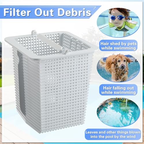 FillTouch 3 Pcs SPx1600M Skimmer Basket Replacement Strainer Basket Compatible with Hayward Super Pump Hayward SP2607x10 SP2615x20XE SP1615x20 Inground Pool Pump, Filter Replace SP1600M(White)