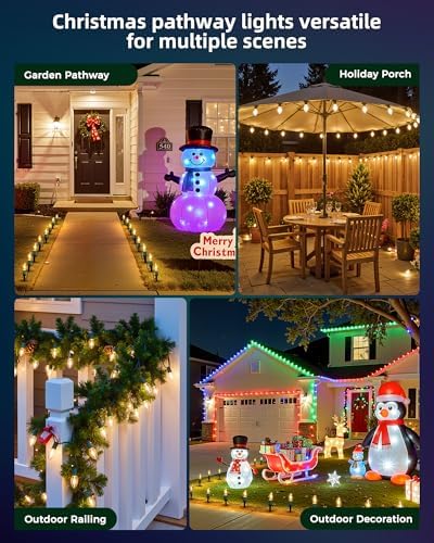 Christmas Pathway Lights Outdoor,51.4 Ft C9 Lights with 40 Warm White Bulbs - Image 4