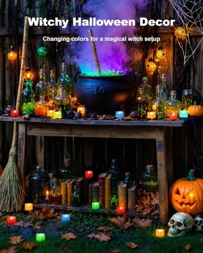 Homemory 12-Pack 7-Color Changing Flameless Tea Light Candles, 200+ Hours - Image 4