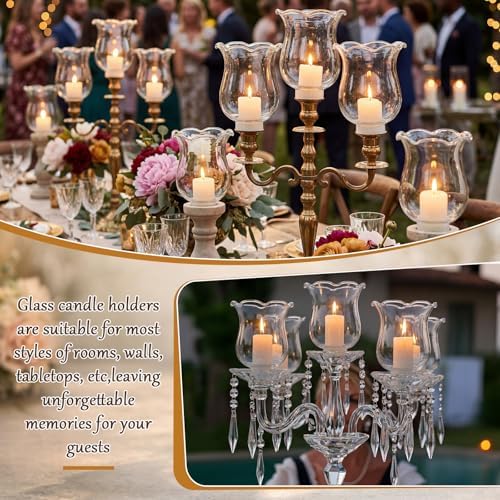 AceOrbit 6 Pack 3.27" Tall Candle Holder Glass Votive Holders with Peg Silicone Bases Glass Candle Cups for Tealights, LED Candles Religious Ceremonies for Weddings Home Church Holiday Decor (Classic) - Image 5