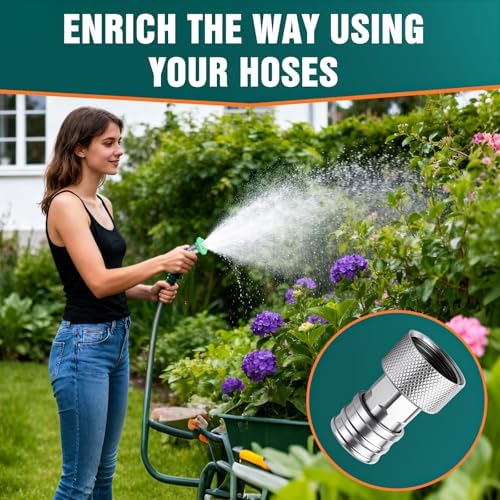 Garden Hose to Pressure Washer Adapter, 3/4" GHT to 1/4" Quick Connect Kit - 5 Nozzles (0°-40°), Diamond-Knurled Grip, Leak-Proof O-Ring for Car Wash, Patio & Outdoor - Image 7