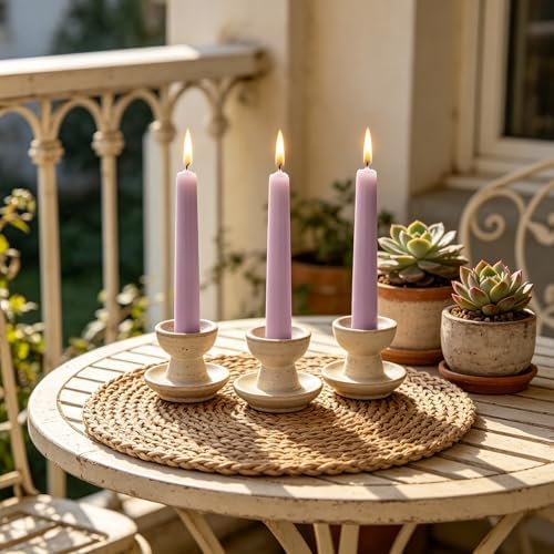 20-Pack Light Purple Taper Candles Unscented, 10 Inch Tall Dinner Table Candlestick for Wedding Centerpieces, Bulk Tapered Candles Smokeless Dripless, Lavender Decorative Candle for Home Decor - Image 2