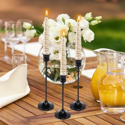 12pcs Black Candle Holder, Black Candlestick Holders Taper Candle Holders for Pillar Candles Sticks Holder Decor Halloween Christmas Decorations Candle Stick Holder Candelabros para Centros de Mesa - Image 4