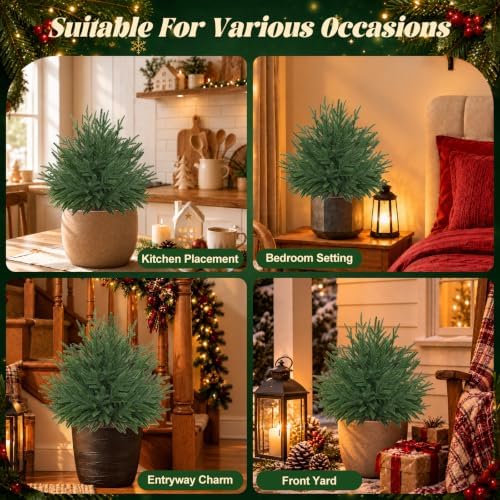 Artificial Norfolk Pine Tree Outdoor Christmas Decor, 2FT Topiary - Image 6
