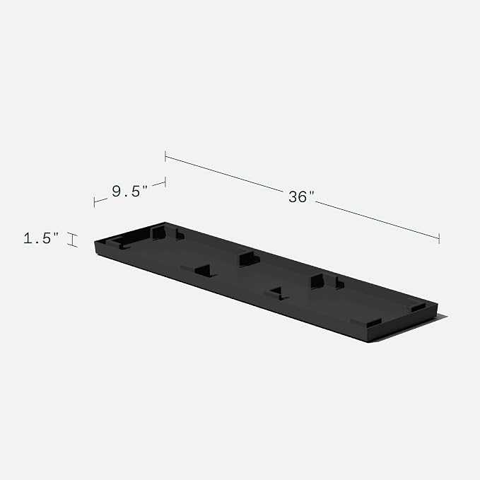 Veradek Midori Long Trough Planter (Black, 39 inch - 2 Pack with 2 Saucer Trays)