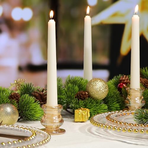 NITIME 12pcs Gold Candlestick Holders- Taper Candle Holders for Table Centerpiece- Glass Candle Holder for Wedding, Dinner Table, Party and Festival Decoration - Image 6