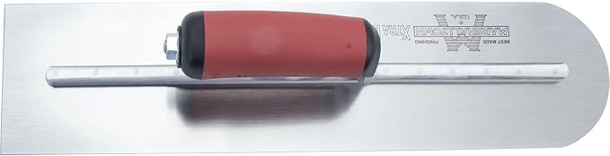 MARSHALLTOWN Rounded Front Finishing Trowel, 20 x 4 Inch Steel Blade, Assembled in USA, MXS20RED