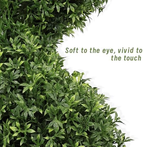 3ft Spiral Topiary Trees Artificial Outdoor Faux Boxwood Plants - Image 3