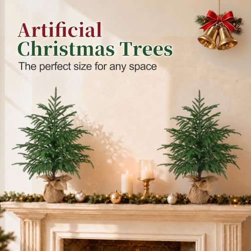 2 Pack 2FT Artificial Norfolk Pine Tree with Pot - Image 2