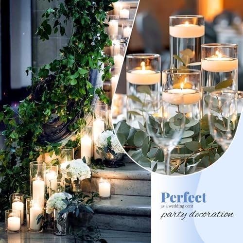 12Pack Glass Cylinder Vases for Centerpieces - 12 Inch Tall Flower Vase for Wedding Decorations, Floating Candle Holder Vase Bulk,Glass Hurricane Candle Holders for Table Shelf, Party, Home Decor - Image 6