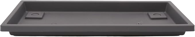 The HC Companies Venetian Rectangular Plant Tray - Lightweight Plastic Plant Saucer - Plant Drip Trays for Drainage -UV Resistant Pot Saucer for Indoor & Outdoor Use (17.5" Warm Gray, Pack of 1)