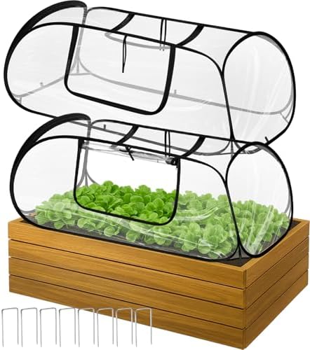2 Pack Raised Garden Bed Foldable Clear PVC Greenhouse Covers 45"x22"x16" by Unknown